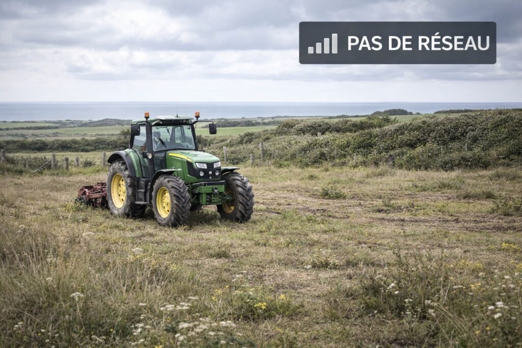 Tracteur agricole en zone rurale isolée sans réseau nécessitant un GPS avec carte SIM M2M